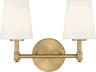 Savoy House Meridian 2-Light Natural Brass Vanity Light