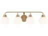 Savoy House Meridian 4-Light Natural Brass Vanity Light