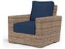 Sunset West Havana Tobacco Wicker Cushion Lounge Chair