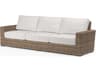Sunset West Havana Wicker Outdoor Patio Sofa in Canvas Flax