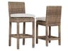 Sunset West Havana Wicker Patio Counter Stool in Canvas Flax