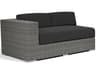 Sunset West Emerald II Wicker Steel Gray Left Arm Outdoor Patio Loveseat in Spectrum Carbon