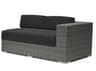 Sunset West Emerald II Wicker Steel Gray Right Arm Patio Loveseat in Spectrum Carbon