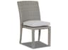 Sunset West Majorca Wicker Armless Patio Dining Chair in Cast Silver