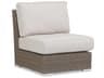 Sunset West Coronado Wicker Driftwood Modular Patio Lounge Chair in Canvas Flax with Self Welt