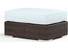 Sunset West Montecito Cognac Wicker Cushion Ottoman