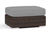 Sunset West Montecito Cognac Wicker Cushion Ottoman