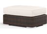 Sunset West Montecito Cognac Wicker Cushion Ottoman