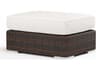 Sunset West Montecito Dark Wood Wicker Cushion Ottoman