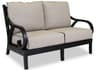 Sunset West Monterey Outdoor Loveseat in Frequency Sand with Canvas Walnut Welt