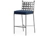 Sunset West Provence Pewter Wrought Iron Cushion Bar Stool