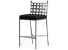 Sunset West Provence Pewter Wrought Iron Cushion Bar Stool