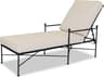Sunset West Provence Wrought Iron Patio Chaise in Canvas Flax with Self Welt