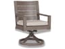 Sunset West Laguna Aluminum Swivel Outdoor Patio Dining Chair in Canvas Flax