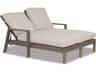 Sunset West Laguna Aluminum Double Outdoor Patio Chaise Lounge in Canvas Flax
