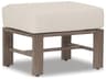 Sunset West Laguna Aluminum Patio Ottoman in Canvas Flax