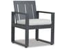 Sunset West Redondo Aluminum Outdoor Patio Dining Chair in Cast Silver
