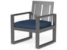 Sunset West Redondo Slate Aluminum Cushion Dining Chair