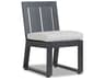 Sunset West Redondo Aluminum Armless Patio Dining Chair in Cast Silver