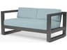 Sunset West Redondo Slate Aluminum Cushion Loveseat