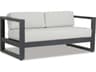 Sunset West Redondo Aluminum Patio Loveseat in Cast Silver