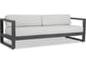 Sunset West Redondo Aluminum Outdoor Patio Sofa in Cast Silver