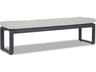 Sunset West Redondo Aluminum Cushion Patio Bench in Cast Silver