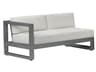 Sunset West Redondo Aluminum Slate Left Arm Patio Loveseat