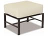 Sunset West La Jolla Aluminum Espresso Outdoor Ottoman in Canvas Flax with Self Welt