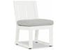 Sunset West Newport Frosted White Aluminum Patio Dining Side Chair in Cast Silver