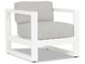 Sunset West Newport Frosted White Aluminum Outdoor Patio Lounge Chair in Cast Silver