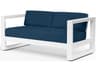 Sunset West Newport Frost Aluminum Cushion Loveseat