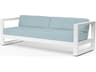 Sunset West Newport Frost Aluminum Cushion Sofa