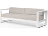 Sunset West Newport Frost Aluminum Cushion Sofa