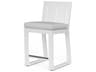 Sunset West Newport Frosted White Aluminum Outdoor Bar Stool in Cast Silver