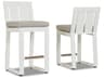 Sunset West Newport Frosted White Aluminum Outdoor Patio Counter Stool
