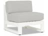 Sunset West Newport Frosted White Aluminum Modular Patio Lounge Chair in Cast Silver
