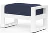 Sunset West Newport Frosted White Aluminum Outdoor Patio Ottoman