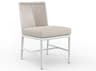 Sunset West Sabbia Aluminum Natural Rope with Satin White Outdoor Patio Dining Side Chair in Echo Ash