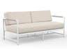 Sunset West Sabbia Aluminum Natural Rope with Satin White Outdoor Patio Loveseat in Echo Ash