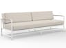 Sunset West Sabbia Aluminum Natural Rope with Satin White Outdoor Patio Sofa in Echo Ash