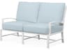 Sunset West Bristol White Aluminum Cushion Loveseat
