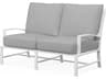 Sunset West Bristol White Aluminum Cushion Loveseat