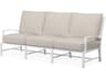 Sunset West Bristol Aluminum Frost Outdoor Sofa in Canvas Flax with self welt