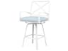 Sunset West Bristol White Aluminum Cushion Bar Stool