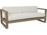 Sunset West Coastal Teak Patio Sofa in Canvas Canvas
