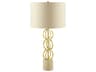 Surya Evans Gold Beige Linen Buffet Lamp