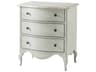 Theodore Alexander Tavel 3-Drawers White Beech Wood Nightstand