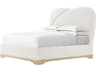 Theodore Alexander Origins White Upholstered King Platform Bed