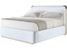 Theodore Alexander Luna White Solid Wood Upholstered California King Platform Bed